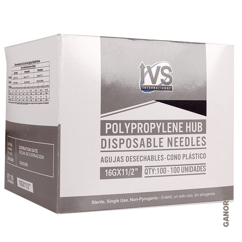 Imagen de AGUJA DESECHABLE IVS 16 X 1" 100 UDS.
