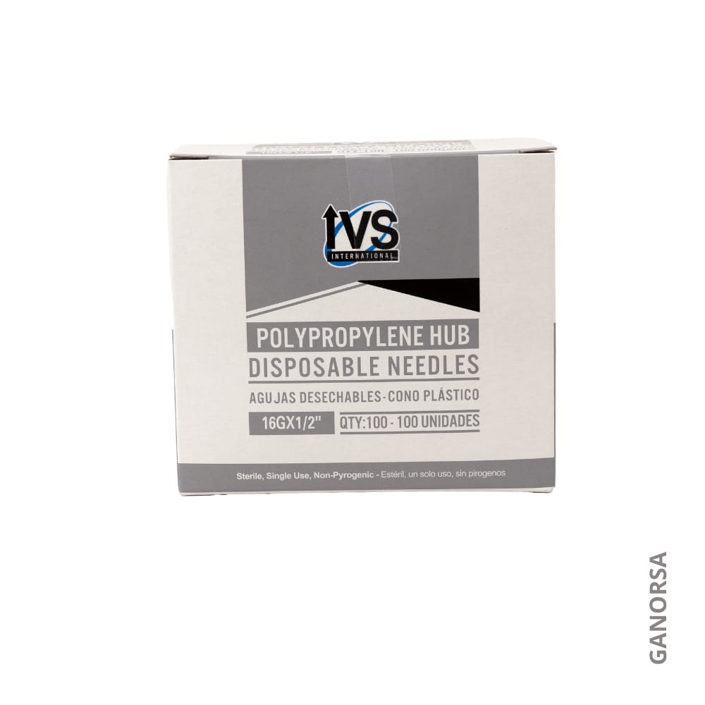 ´Producto AGUJA DESECHABLE IVS 16 X 1/2" 100 UDS