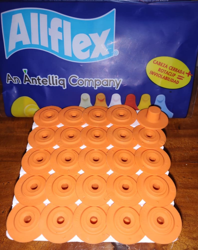 Imagen de ARETE BOTON ALLFLEX PEQUEÑO NARANJA 25 UNI