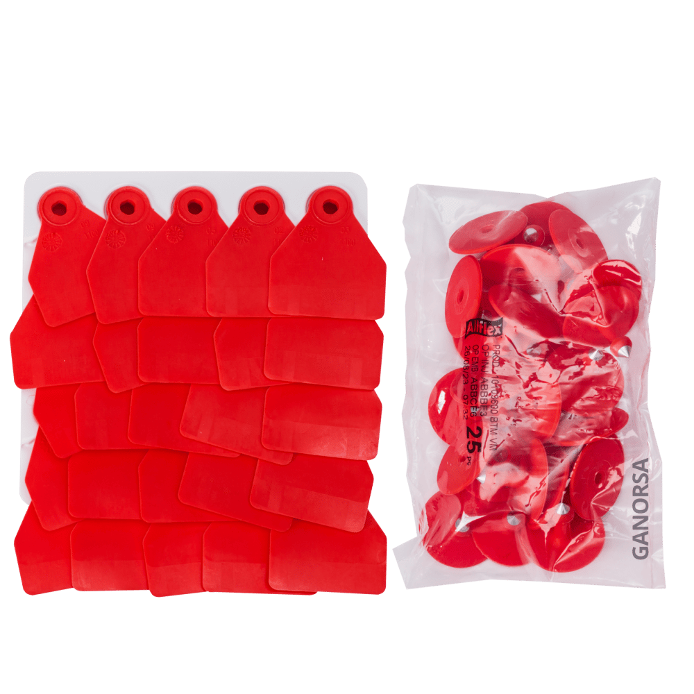 Imagen de ARETE PEQ. ALLFLEX CERDOS-OVINOS ROJO 25 UNI