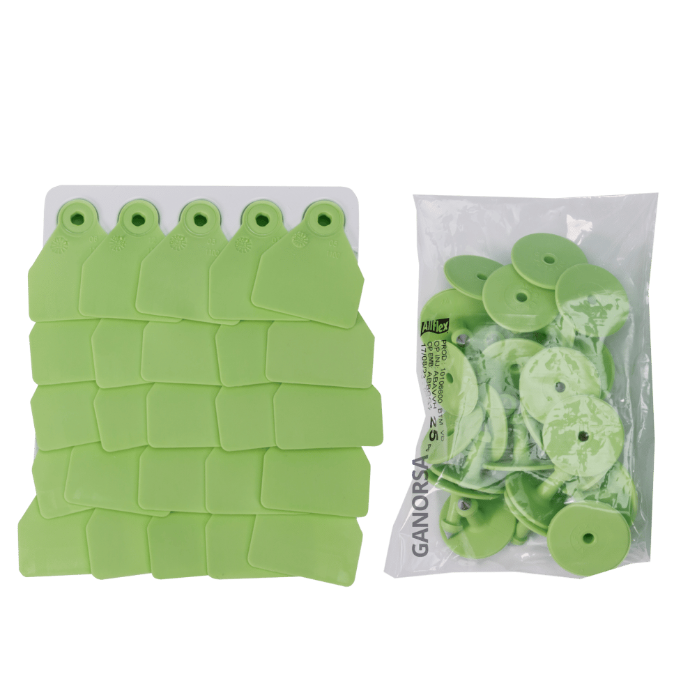 Imagen de ARETE PEQ. ALLFLEX CERDOS-OVINOS VERDE 25 UNI