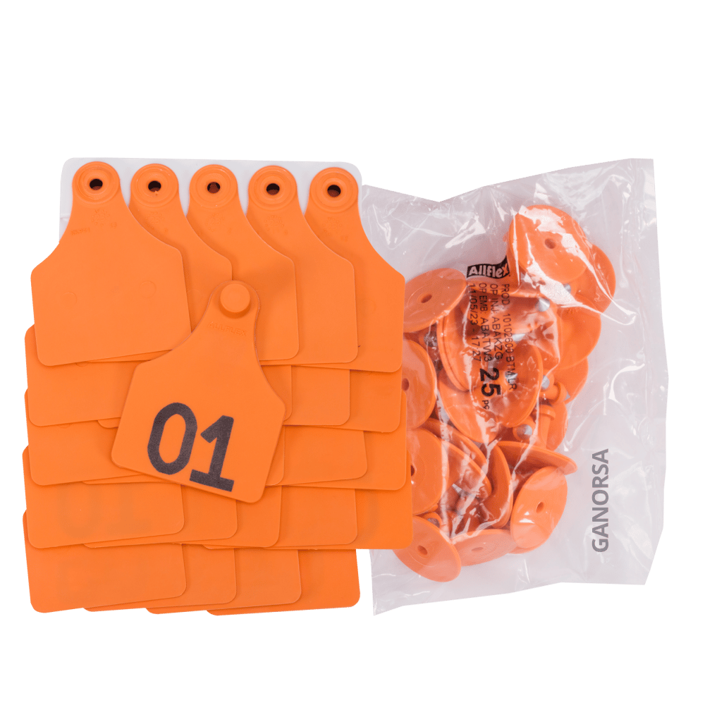 ´Producto ARETE ALLFLEX GRANDE NARANJA NUMERADO UNIDAD