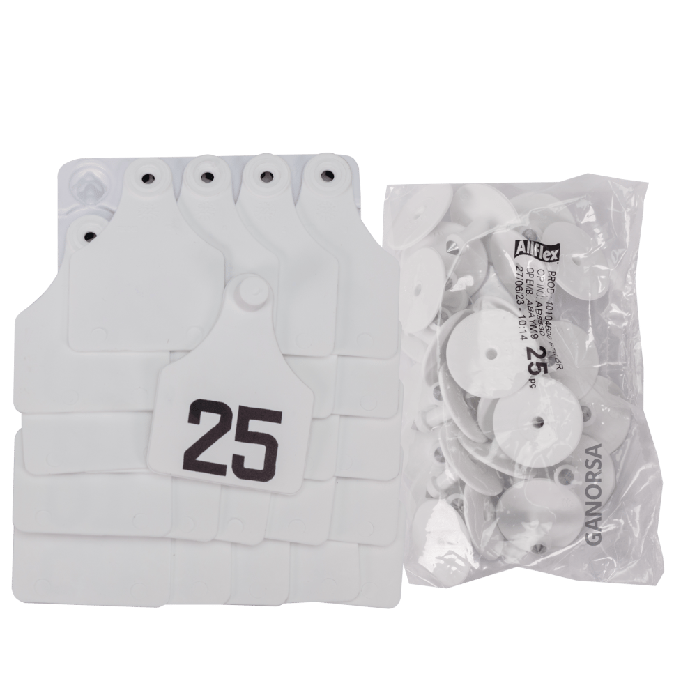 Imagen de ARETE ALLFLEX GRANDE BLANCO NUMERADO UNIDAD