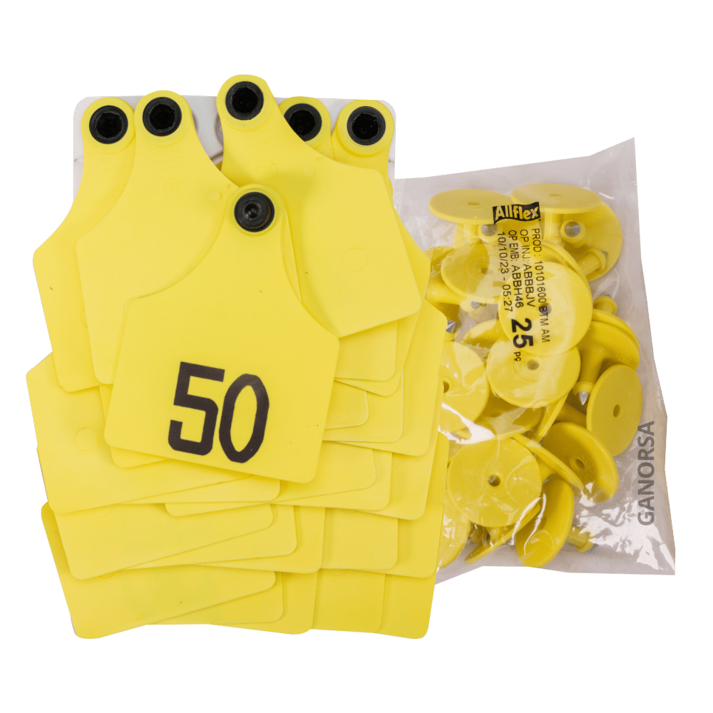 Imagen de ARETE EXTRA G. ALLFLEX MAXI ULTRA AMARILLO NUMERADO U.